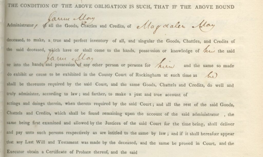 James May Criders VA legal document 1819