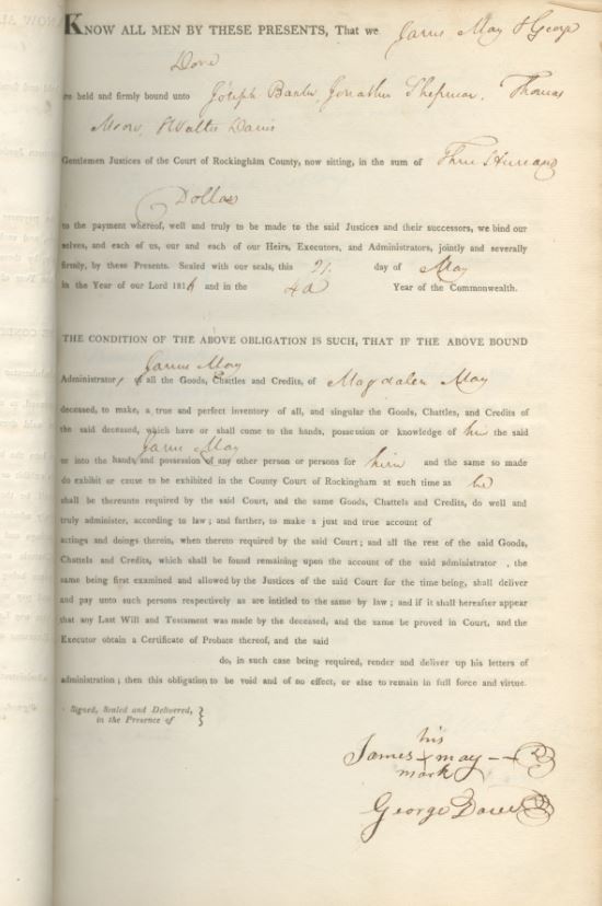 James May Bergton VA legal document 1819